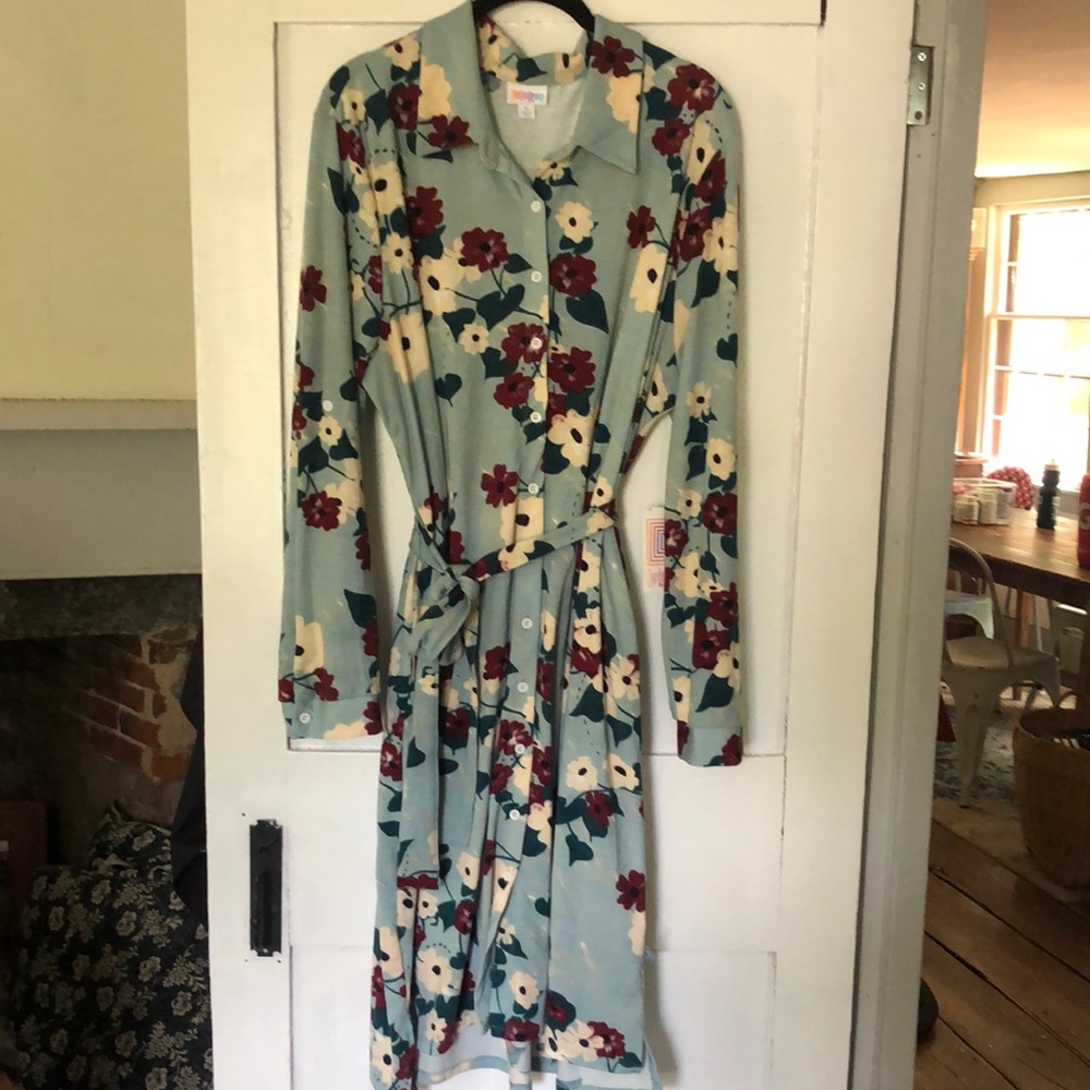 Midi Shirt Dress with waist tie